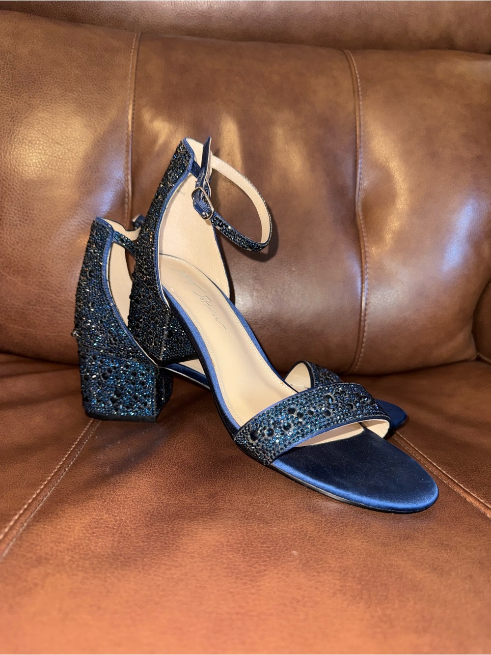Betsey Johnson Mari | Navy Block Heel Sandals